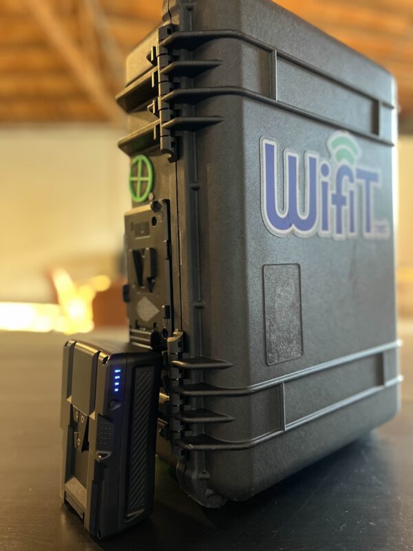 Side photo of WiFiT Fusion 3 Event WiFi Kit with battery on the side.