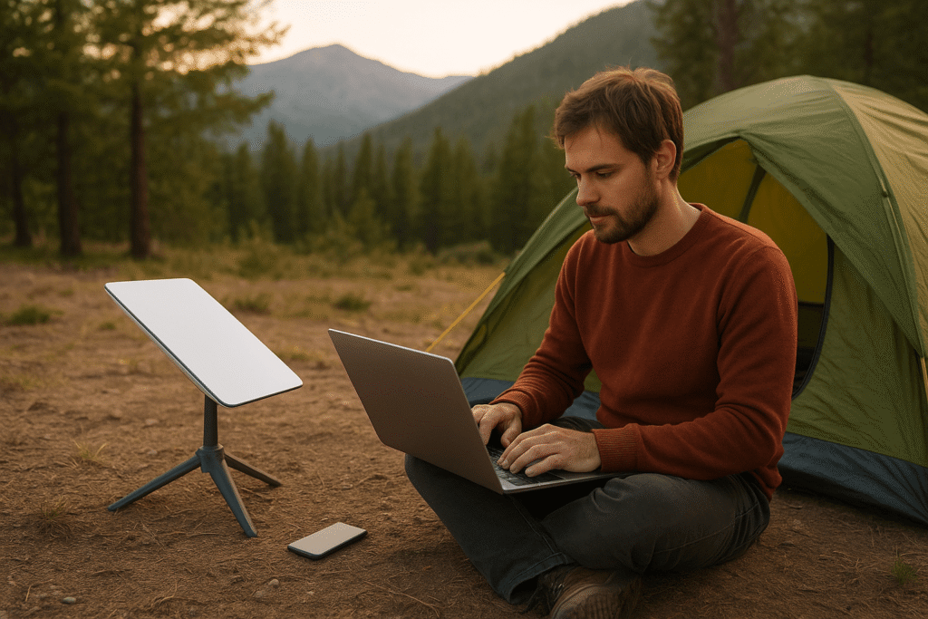 Portable satellite wifi internet for camping